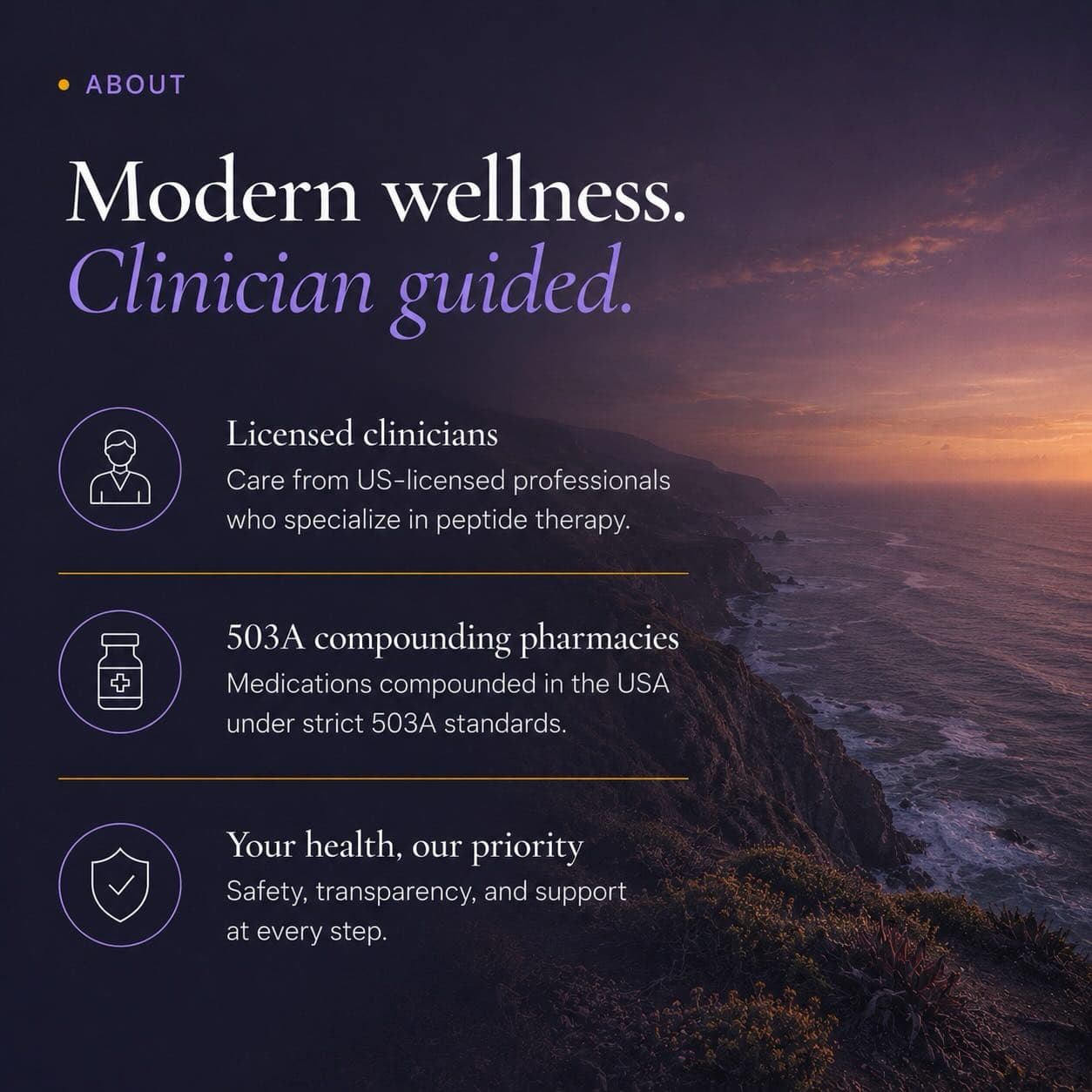 PepScribe on Instagram: 'Modern wellness. Clinician guided.', licensed clinicians and 503A compounding pharmacies.