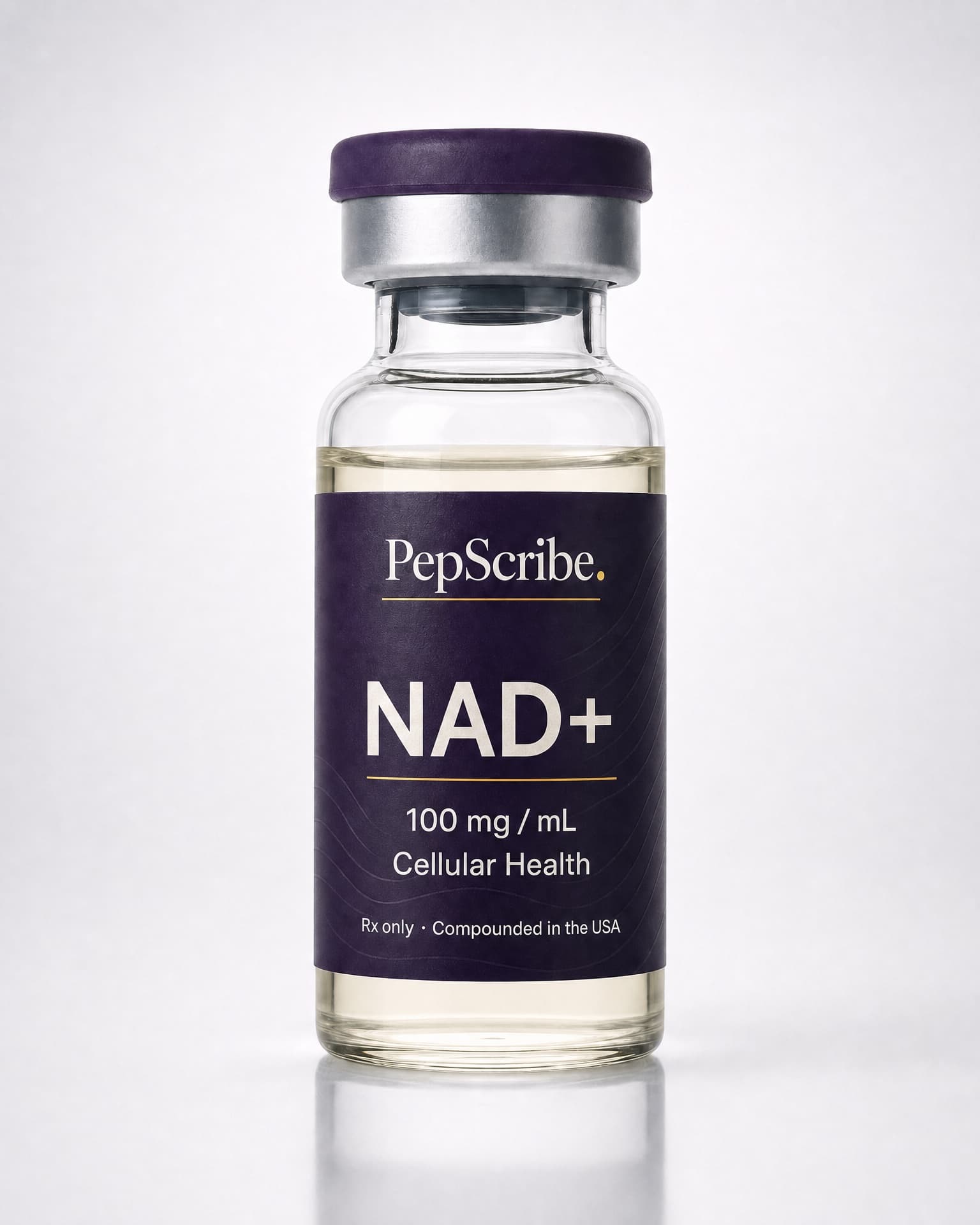 PepScribe branded vial of compounded NAD+